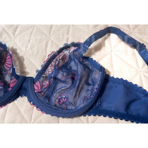Prima Donna 30D Eden Luxury Balcony Vintage Bra 0162514 in Blue Paradise - Picture 15 of 16